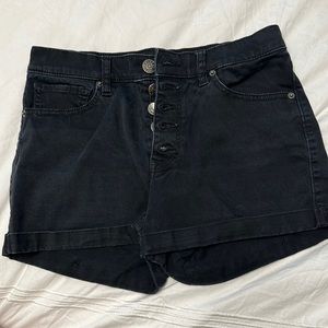 Black jean shorts